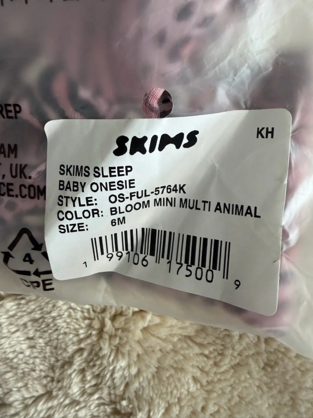 NWT SKIMS Bloom Mini Pink Multi-Animal-Print Baby One-Piece Two-way Zipper - Picture 3 of 12